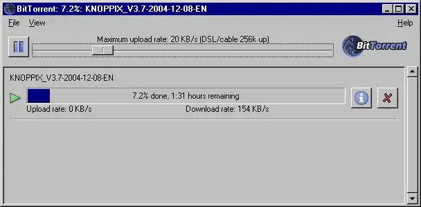 screen shot of bittorrent