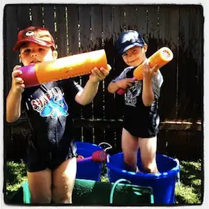 s and j with water pistol